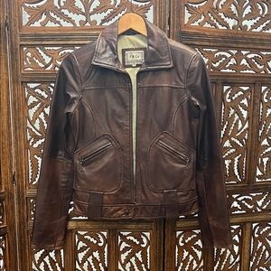 Vintage Brown Leather Jacket by F&Co
